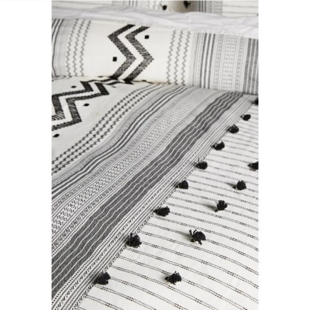 Anthropologie Pendana Embellished Duvet Cover Boho Cotton
